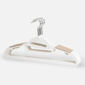 特力屋 環保塑膠防滑衣架 白 10入