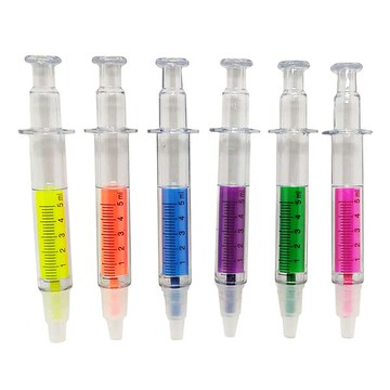 針筒螢光筆 針筒造型重點筆 針管螢光筆 造型辦公螢光標記塗鴉筆重點筆