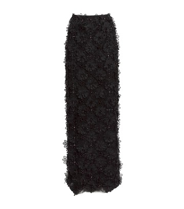 Carolina Herrera Floral Embellished Maxi Skirt