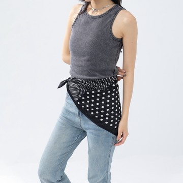 QUEENSHOP_S 女裝 點點腰果拼接大方巾 現+預 【07130064】