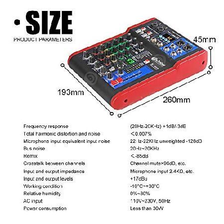 D Debra SI-4UX Professional Portable Recording Mixer Audio with 99 DSP Digital Effects Mic Preamps and USB for DJ Mixer Console Karaoke Home Recording