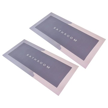 矽藻土軟地墊 加厚款 方形  40 x 80  灰色  2片  80x40cm