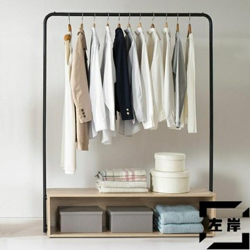 晾衣架臥室單桿式簡約掛衣服架子衣帽架置物架【雲木雜貨】