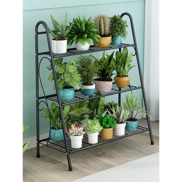 花架子鐵藝客廳室內陽臺落地式多層花架置物架簡約現代階梯花盆架