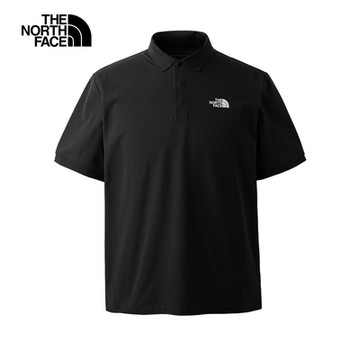 The North Face 官方旗艦 北面男款黑色吸濕排汗防曬POLO衫｜87W2JK3