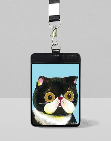 膽小的貓識別證套\膽子很小\時時處於驚嚇的表情