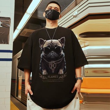 高街短袖t恤大碼男裝純棉寬松情侶夏季oversize美式上衣服ins潮牌