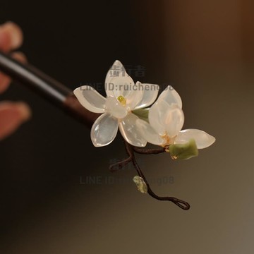 【凝香】玉蘭花木簪 漢服古風配飾發簪古風 盤發超仙旗袍日常簡約【步行者戶外生活館】