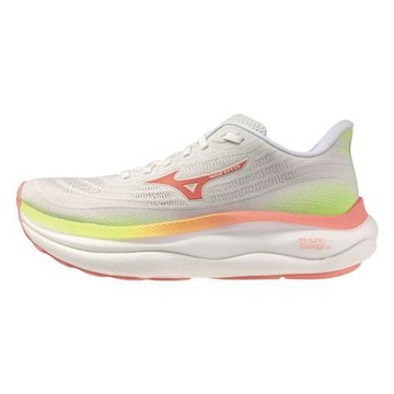 Mizuno 美津濃 慢跑鞋 女鞋 4E超寬楦 WAVE SKY 9 白黃橘 J1GD251291