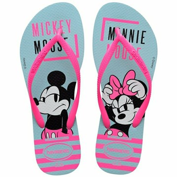 havaianas 哈瓦士 巴西人字拖 女款 Slim disney 灰藍底螢光粉帶 涼鞋 拖鞋 夾腳拖 海灘鞋＊夏日微風＊