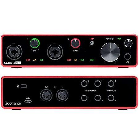 Focusrite Scarlett 4i4 3rd Gen USB Audio Interface, for Musicians, Songwriters, Guitarists, Content Creators ＆ HOSA HSS-005 REAN 4