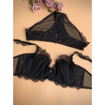 小芬超薄文胸大胸顯小性感蕾絲邊純色兔耳朵防凸點薄款內衣女夏季