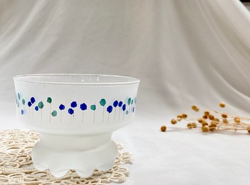 【好日戀物】台灣透明玻璃磨砂點點繽紛冰淇淋甜點杯點心杯高腳杯