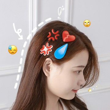 (4入) 心情圖案表達髮夾 夾子 裝飾 頭飾 髮飾 女童 兒童 童裝 橘魔法 現貨【BB6293】