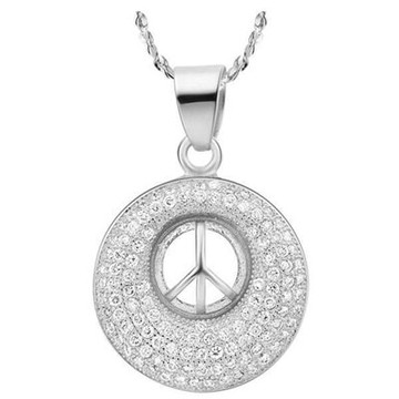 純銀項鍊 鍍白金鑲鑽吊墜-尊貴氣質個性七夕情人節禮物女飾品2色73cy48【獨家進口】【米蘭精品】