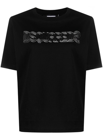 Dsquared2 - logo-print cotton T-shirt - women - Cotton - XS - Black