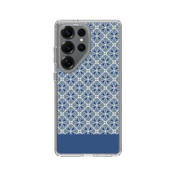Galaxy S25 Ultra Clear 透明 - 老屋顏 Old House Face - 經典鐵窗花 - 藍