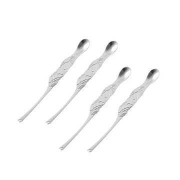 GELLIS 精雕立體蟹型復刻雙用食具4入組