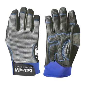 MUSTAD 慕斯達 GL002 鐵板手套 防護手套系列 人造纖維 皮革  灰色+ 藍色  掌寬(10cm)  1組