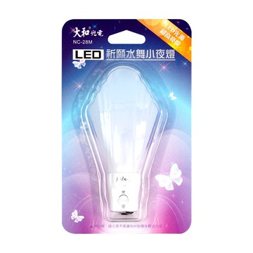 大和 led小夜燈(祈願水舞) 台灣插座設計 超高亮度LED光源 節能省電 臥室床頭燈 營造舒適睡眠氛圍  1入  白色