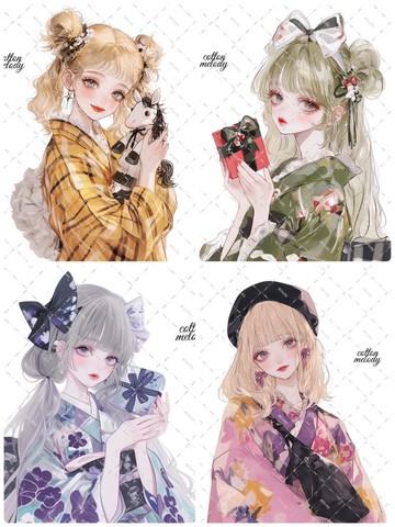 頑皮狗狗組合 / compact set / 25種設計各3張 / 人物貼紙