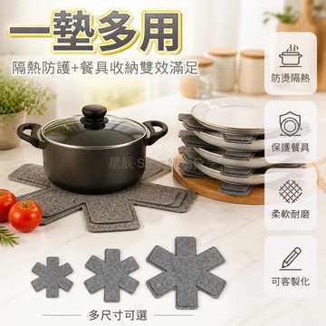 台灣出貨✨ 毛氈鍋墊 無紡布材質 防滑 六角設計 防燙 吸水 隔熱 保護不沾鍋 廚房適用 多功能餐墊