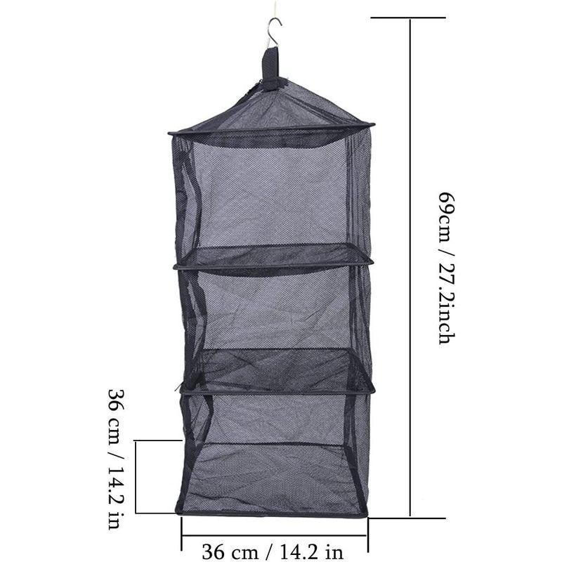 ドライネット 速乾性 食器乾燥 折りたたみ式4層吊り棚ドライラックネット 植物衣類乾燥 バーベキュー キャンプ用 収納ケース付き