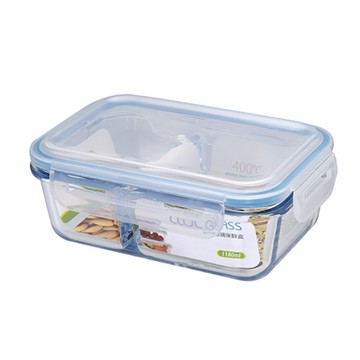 NEOFLAM分隔耐熱玻璃保鮮盒 長方形-1180ml