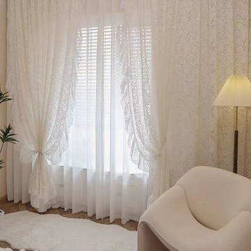 【台灣公司 可打統編】法式蕾絲紗簾雙層窗簾臥室窗紗門簾客廳飄窗隔斷陽臺透光不透人荷 y8181