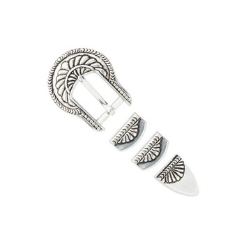 【出清品】IVAN 藝術家4件式帶扣 / 20mm (3/4＂) 銀色/黑漆 7212-00