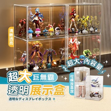 【台灣24h出貨】頭盔收納 頭盔展示盒 巨無霸 透明收納 頭盔 包包 安全帽展示盒 公仔展示盒 透明展示盒 免組裝收納