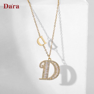 個性D字母項鏈女夏ins小眾高級設計感吊墜大氣百搭時尚鎖骨鏈配飾