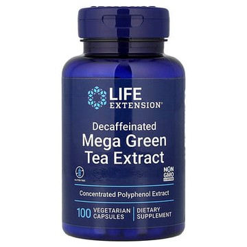 Life Extension, 超級綠茶提取物，脫因，100 粒素食膠囊（每粒膠囊 725 毫克）