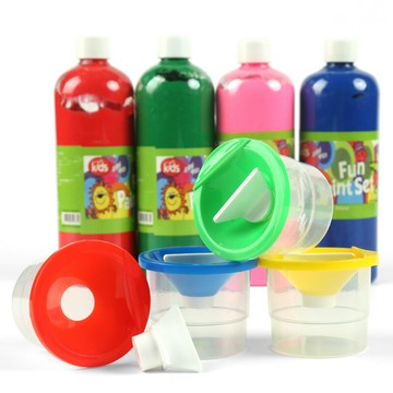 創意美勞DIY兒童洗筆杯 勞杯調色杯顏料杯 繪畫手工配件 防倒出