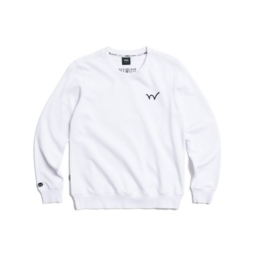 EDWIN 女款 經典小W繡厚長袖T恤 (白色) #上衣