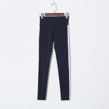 夏季女裝時尚韓版撞色條紋打底小腳褲低腰修身顯瘦彈力休閑褲