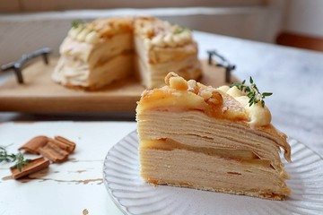 【花漾朋派】焦糖蘋果肉桂卡士達千層