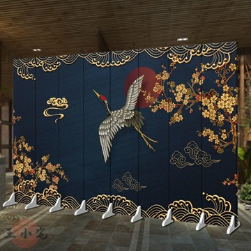 【優質屏風裝飾】隔斷屏風 屏風隔間 國潮火鍋燒烤包間飯店餐廳擼串京劇網紅背景折疊中國風屏風隔斷墻 甄選優品ZPH