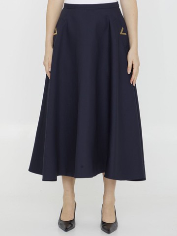 CrÃªpe Couture midi skirt