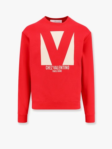 Cotton sweatshirt with frontal chez valentino print - VALENTINO - gender_Man