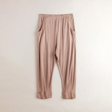 現貨+預購 絲質休閒褲絲質七分褲-薄款寬鬆微喇叭中腰女褲子2色74fd18【獨家進口】【米蘭精品】