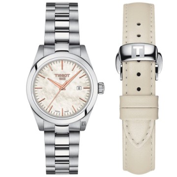 TISSOT 天梭 官方授權 T-MY LADY 珍珠貝女錶 1212購物節 送禮推薦-29.3mm T1320101111100