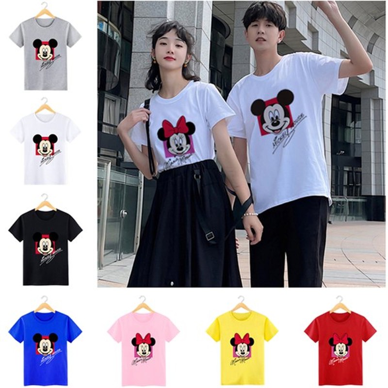 ディズニー ミッキー 半袖シャツペアｔシャツ Tシャツ トップス カットソーメンズレディース 恋人 お揃い ご夫婦 友達カップル ペアルック 男女兼用 春夏 通販 Lineポイント最大0 5 Get Lineショッピング