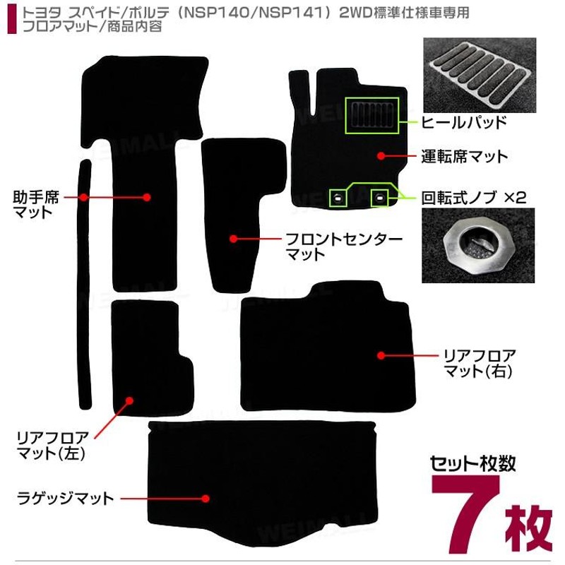 トヨタ スペイド ポルテ フロアマット カーマット 車内用マット 系