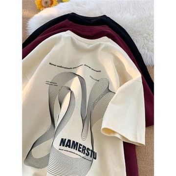 短袖男款夏季重磅純棉t恤美式潮流寬松半袖體恤字母印花痞帥上衣