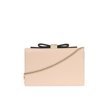 【See by Chloe’】經典不敗款 蝴蝶結金屬防刮皮革斜背/側背兩用包(晚宴包 手拿包 WOC)