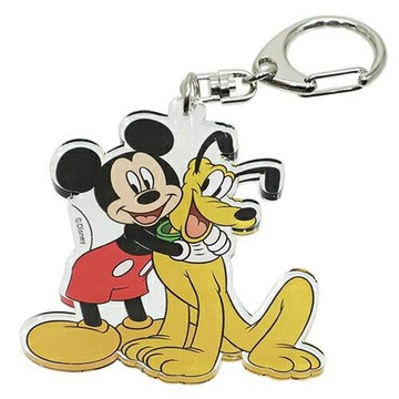 【震撼精品百貨】Micky Mouse 米奇/米妮  迪士尼歡樂人物日本製壓克力鑰匙圈(米奇&布魯托) 震撼日式精品百貨