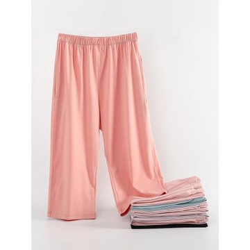 女士睡褲夏季七分褲莫代爾薄款夏天短褲棉綢居家褲冰絲大碼家居褲