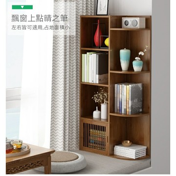 免運飄窗櫃儲物櫃小書櫃臥室陽臺窗檯榻榻米實木竹收納置物架書架柜子