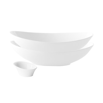 Prelude 新骨瓷餐具3件組  1套  2個寬口碗 + 深醬料碗  白色